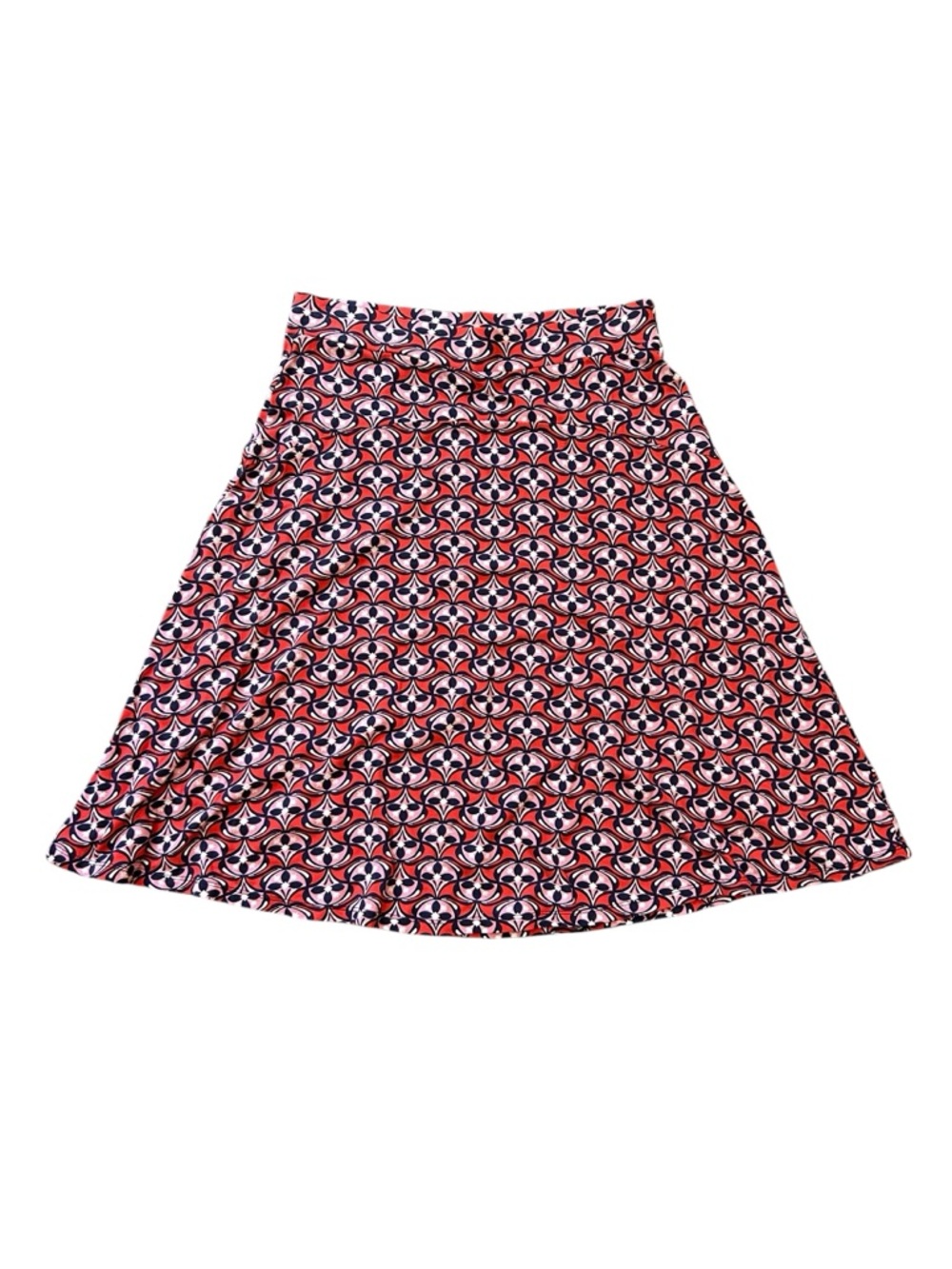 Boden Red and Black Geometric A-Line Skirt size 6 LONG
